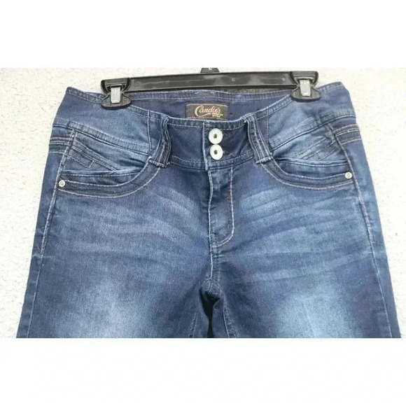 Women's Candie's Blue Jeans- Size 9 Juniors- Beaded Pockets - Picture 1 of 9
